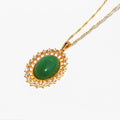Aryah Iridescent Oval Necklace - Green [7D7565FR]