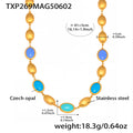 Asia Faceted Opal Gold Jewelry Set - Gold Blue Opal Necklace (40+5cm) [RIJA6KNV]