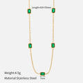 Joseline Emerald Geometric Necklace - Square Style 07 [SNKC8MJ7]