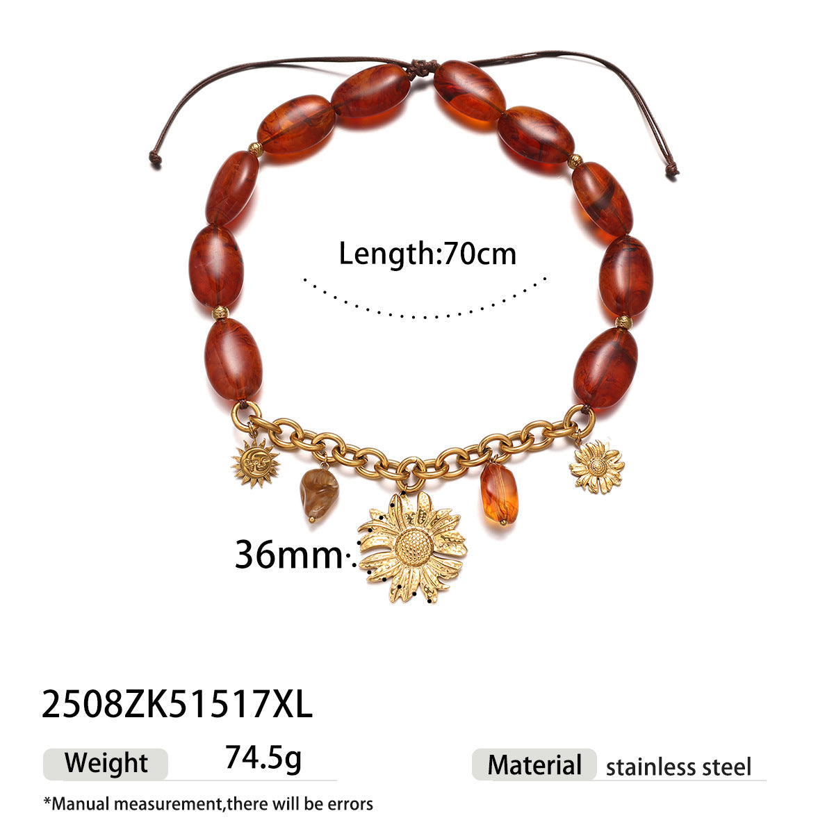 Zuleyma Acrylic Flower Necklace - Style 1 [WXLWKQ8K]