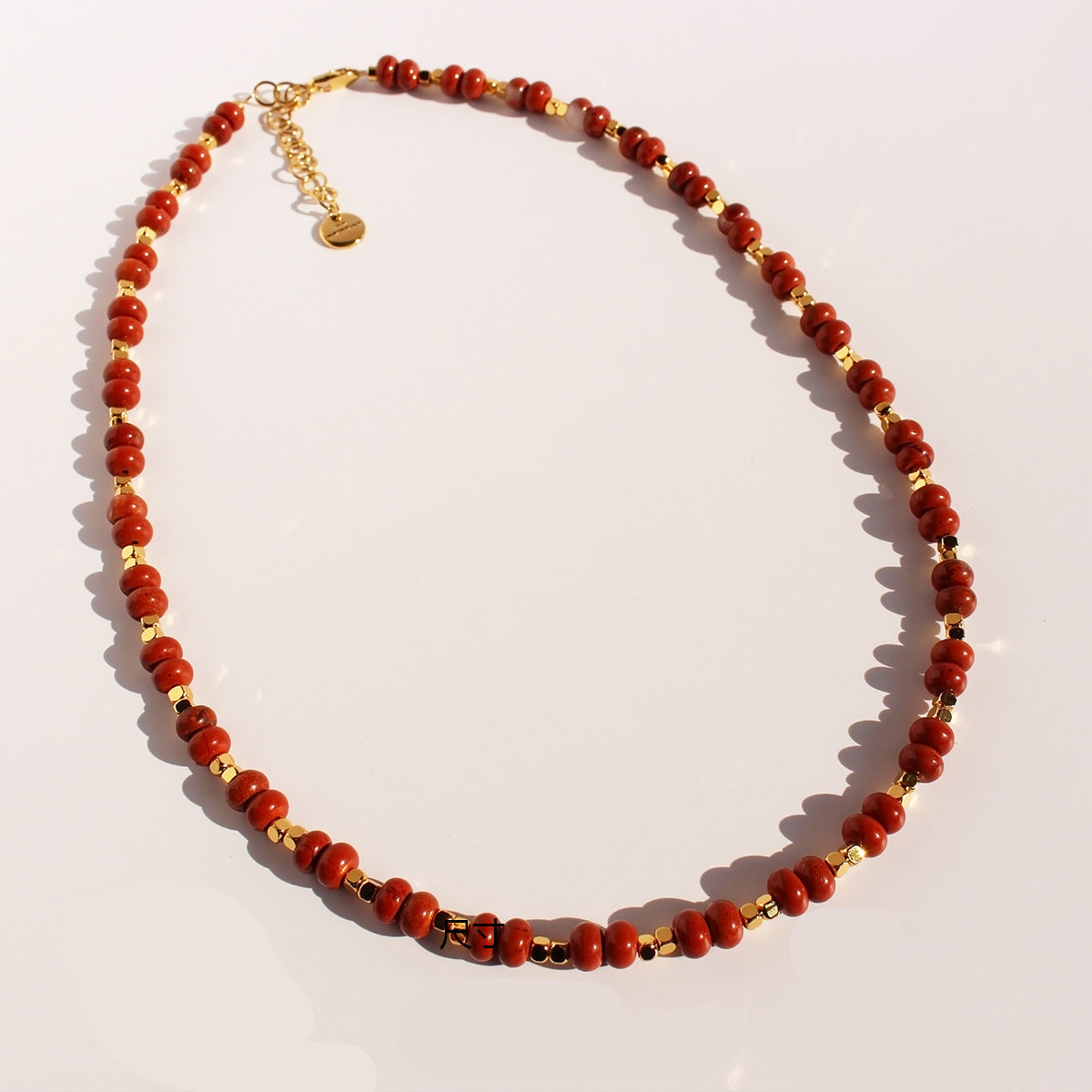 Leonie Red Stone Disc Necklace - Style One Necklace [ZIIVCJNA]