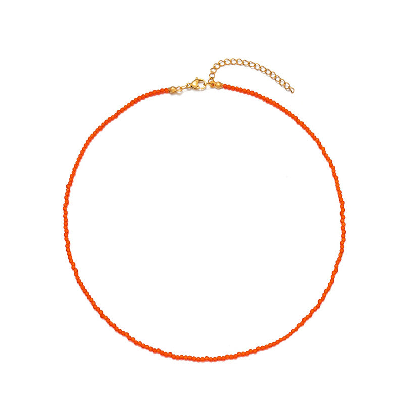 Carissa Natural Stone Beaded Necklace - Red [PSGSN46I]