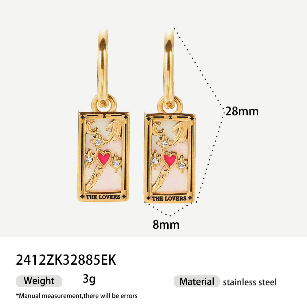 Sama Enamel Tarot Drop Earrings - Style 2 [4LLZUQLC]