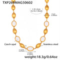 Asia Faceted Opal Gold Jewelry Set - Gold White Opal Necklace (40+5cm) [J2HZAO2B]