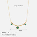 Joseline Emerald Geometric Necklace - Green Natural Stone Style 10 [OEGGUM6B]