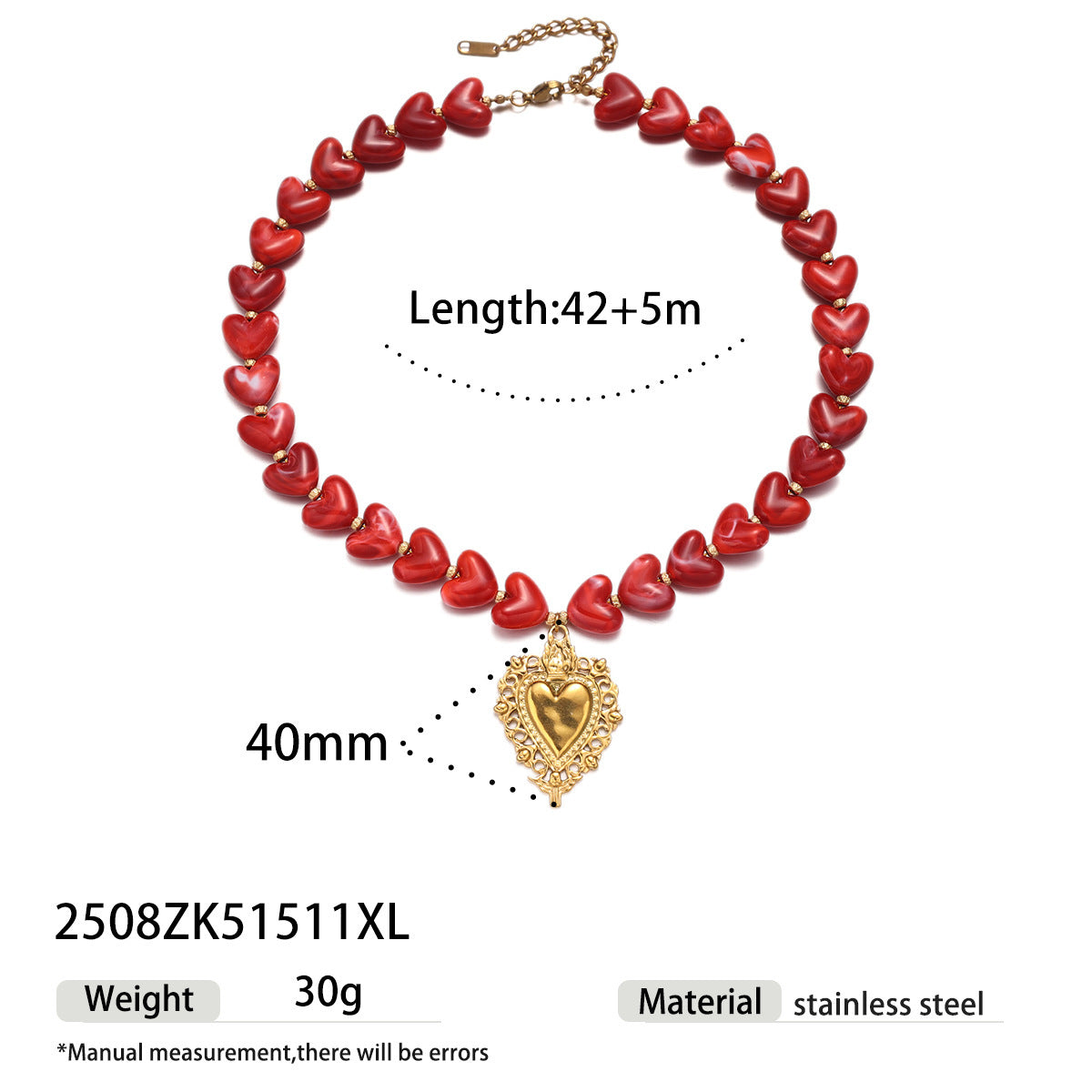 Meera Acrylic Heart Necklace - Style 1 [XCHIFA9G]