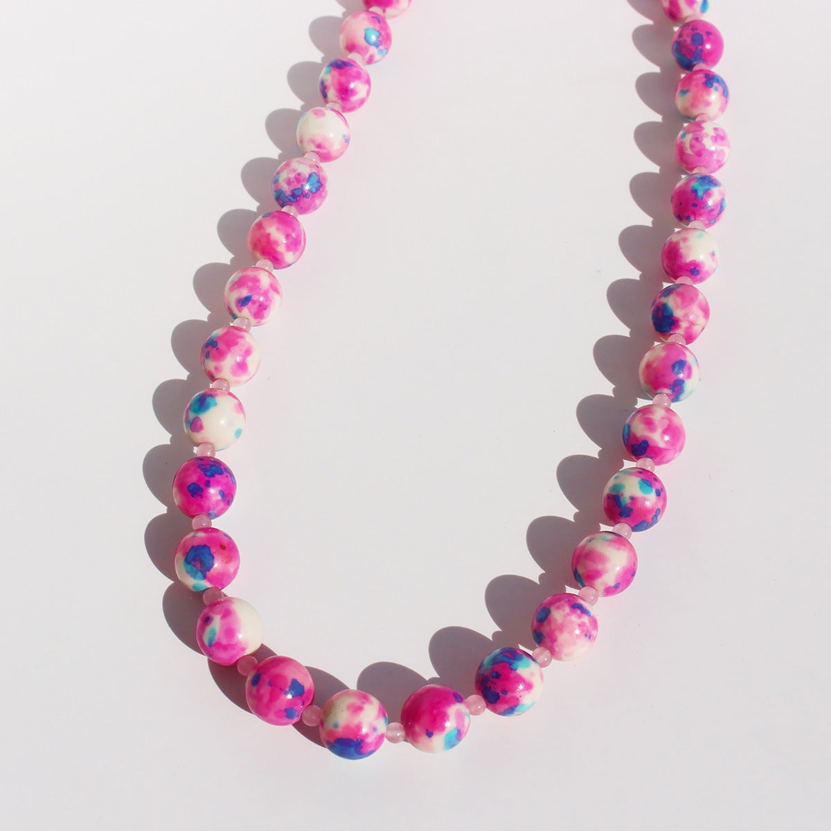 Chantelle Oil Paint Stone Necklace - Pink [13KPSZPJ]