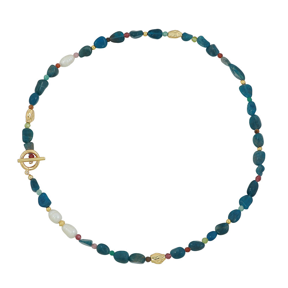 Kenzlie Retro Beaded Apatite Necklace - Natural Stone Necklace 11 [9A9BNZK1]