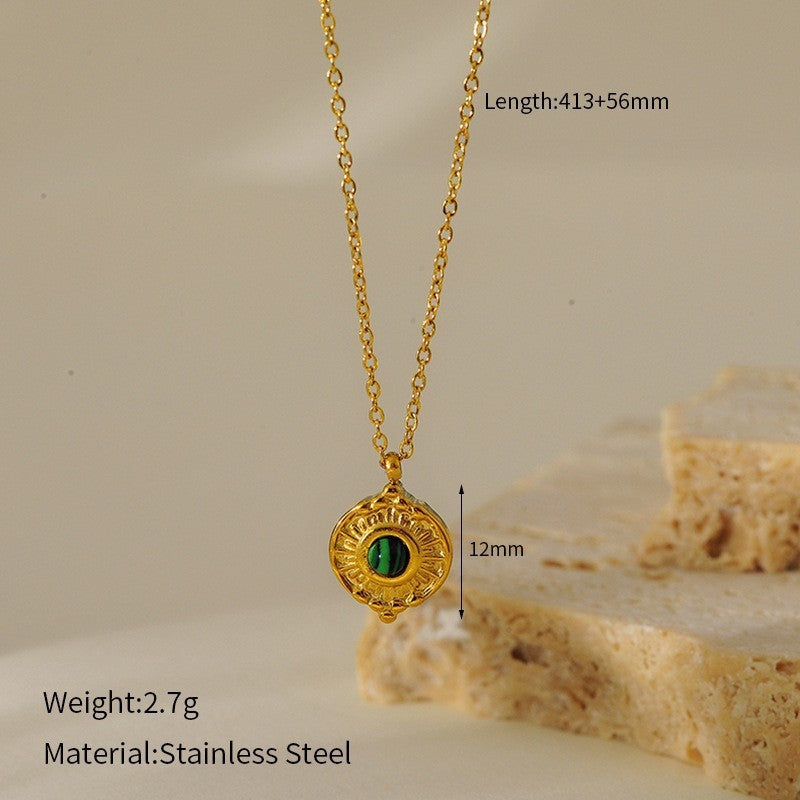 Joseline Emerald Geometric Necklace - Malachite Gold Style 13 [7ZCBUOCD]