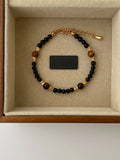 Ammy Natural Pearl Stone Bracelet - Tiger Eye Black Agate Style [R158YVP0]