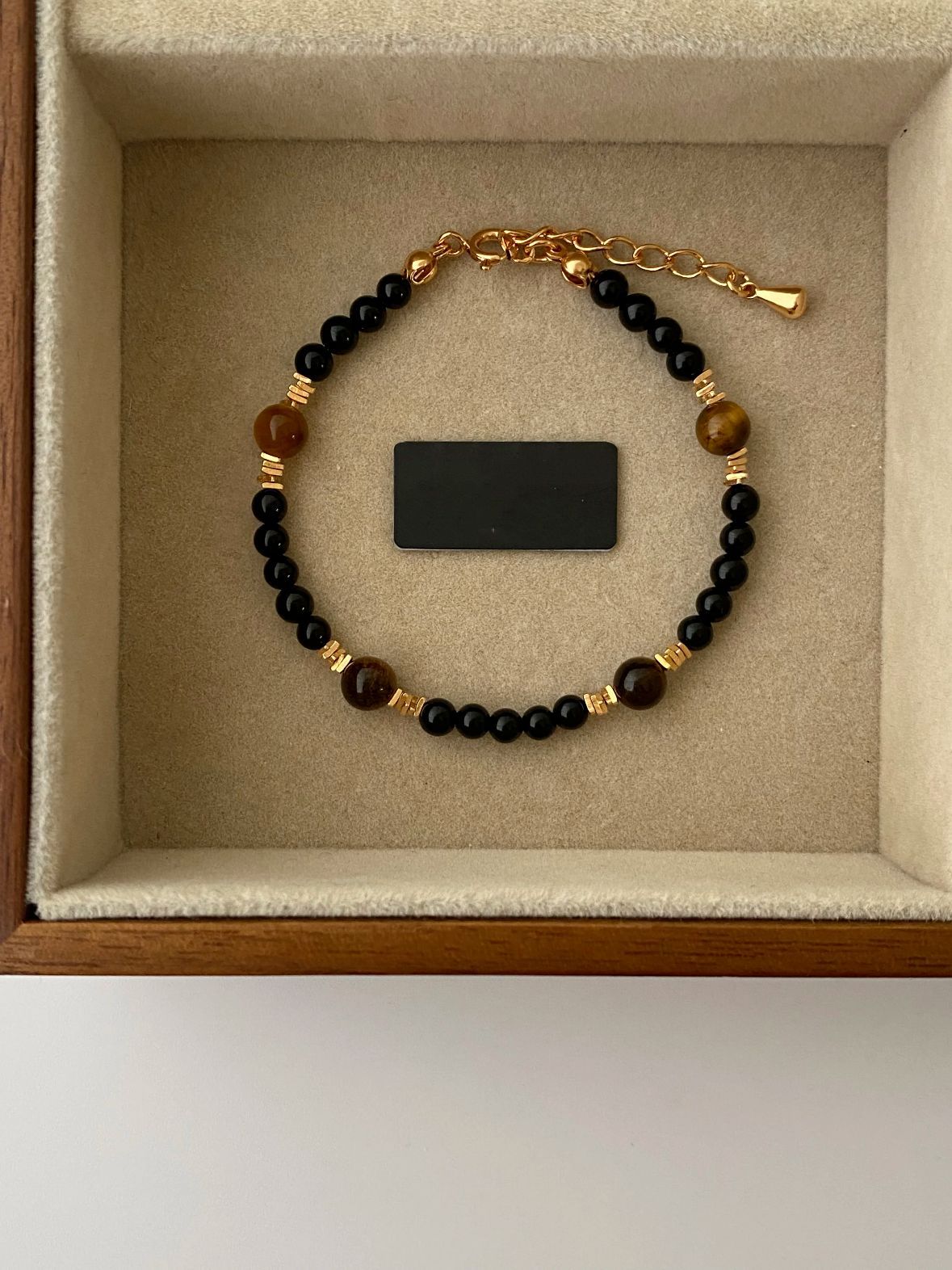 Ammy Natural Pearl Stone Bracelet - Tiger Eye Black Agate Style [R158YVP0]