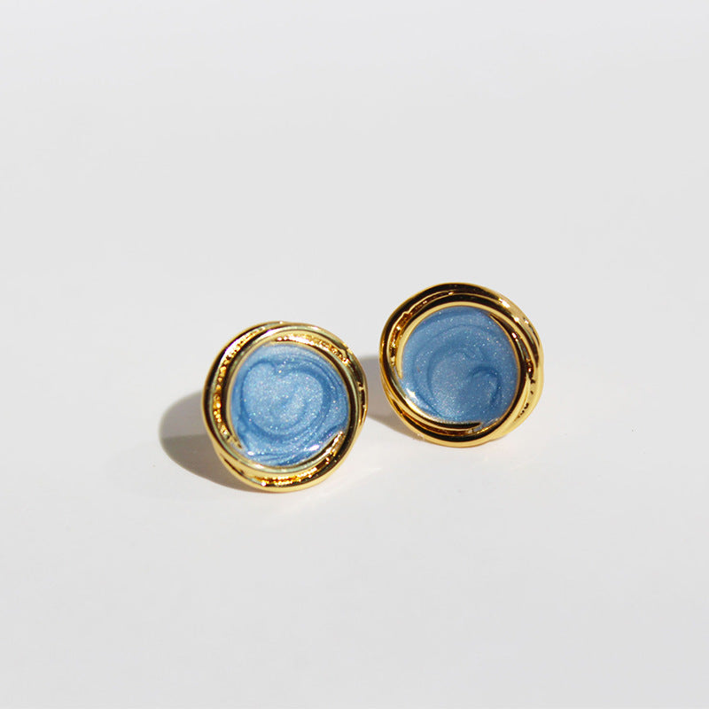 Yaslin Spiral Enamel Drop Earrings - Blue [IOJO8WEZ]