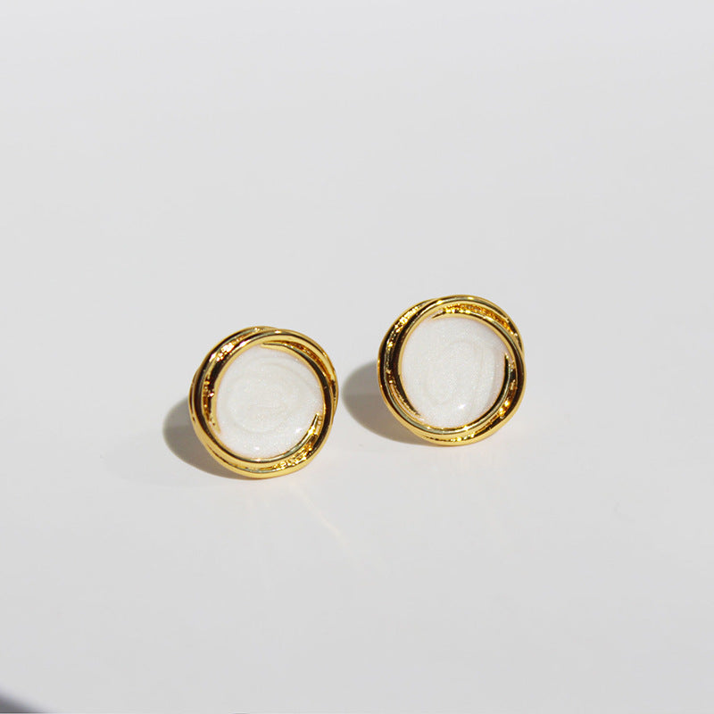 Yaslin Spiral Enamel Drop Earrings - White [KZW86KDO]