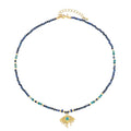 Kenzlie Retro Beaded Apatite Necklace - Lapis Lazuli Necklace 7 [M3NCG8SK]