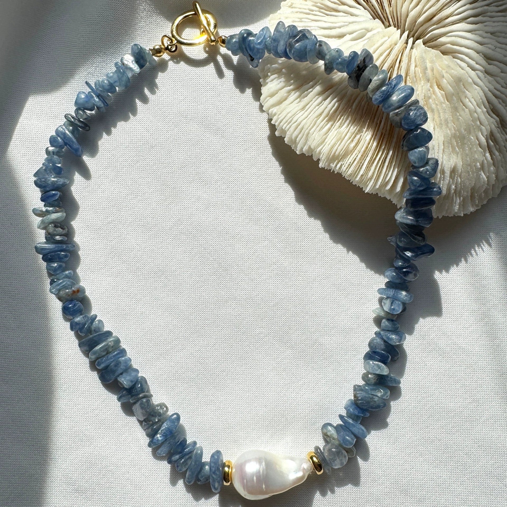 Kyanite & Baroque Pearl Choker