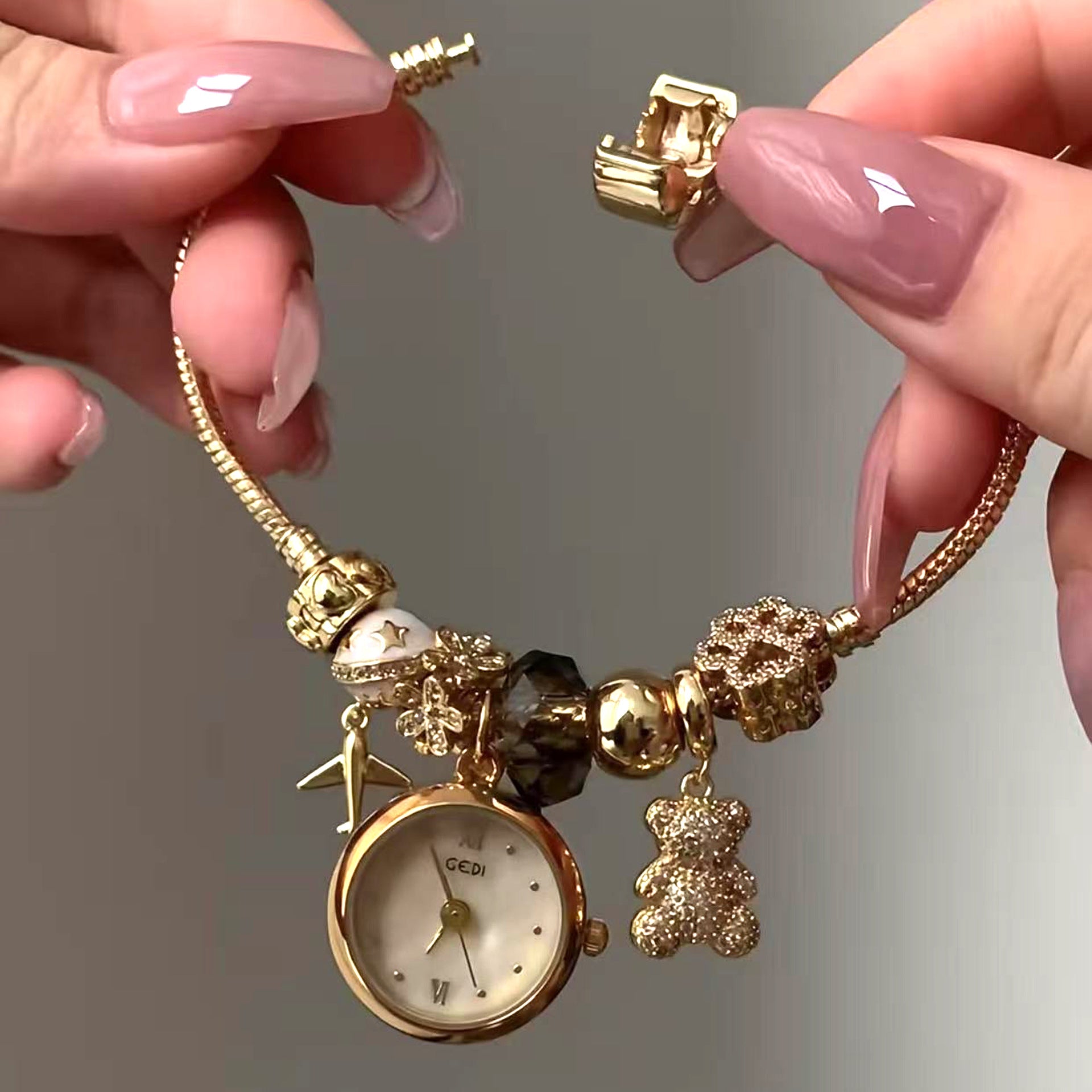 Kaili Vintage Charm Watch - G31032 Chain Gold-Little Bear [QT8XB87J]