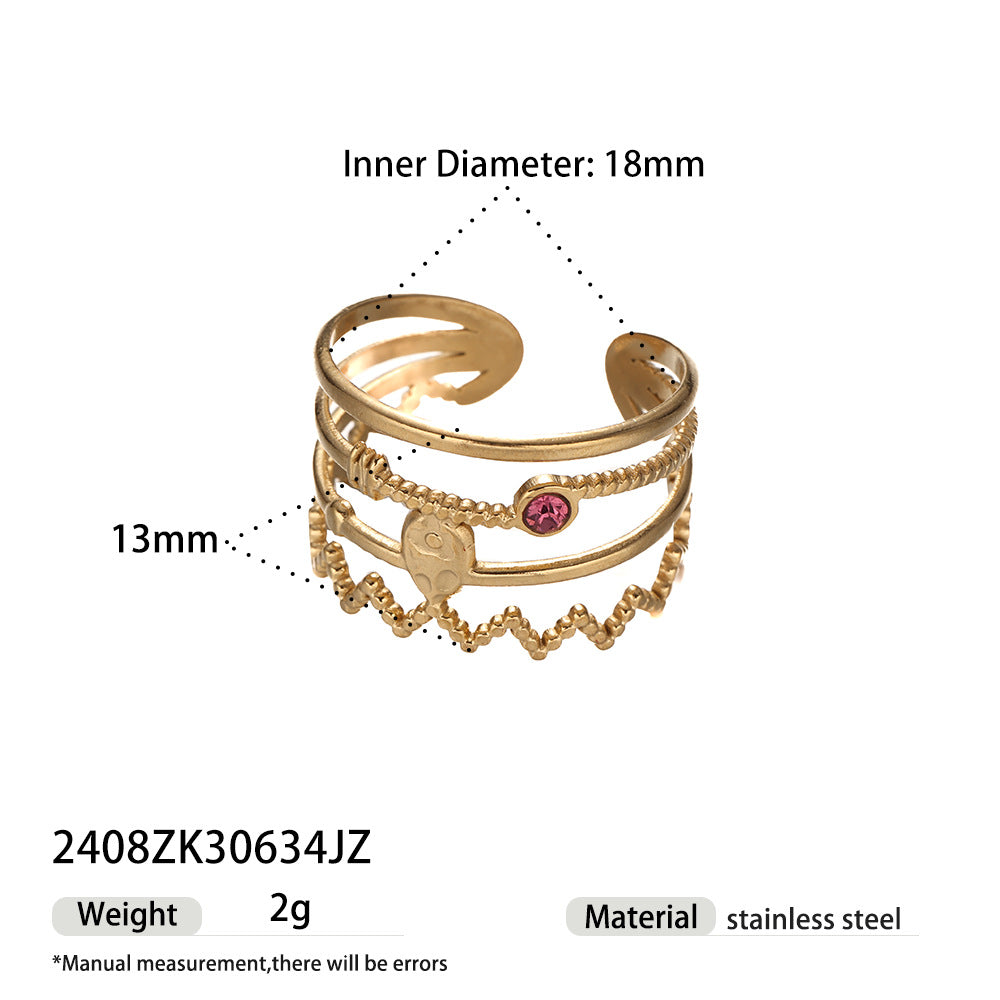 Khelani Pave Gold Zircon Ring - Style 3 [E50FVY7V]