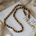 Aribelle Faceted Tiger Eye Necklace - Square Faceted Tiger Eye Necklace [OCUYZKMG]