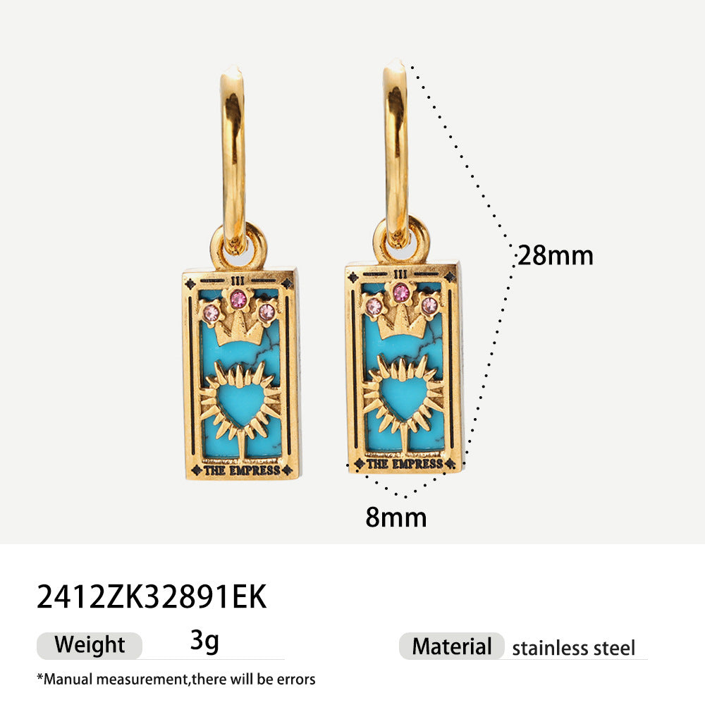 Sama Enamel Tarot Drop Earrings - Style 8 [1AA1WYPO]
