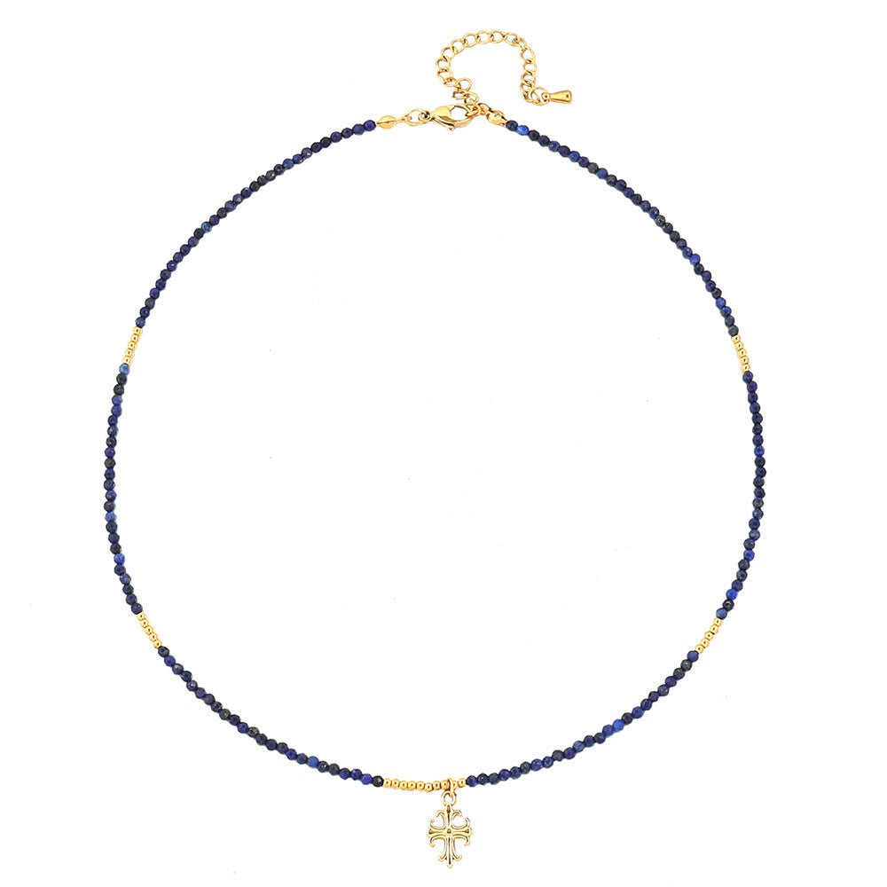 Kenzlie Retro Beaded Apatite Necklace - Lapis Lazuli Necklace 5 [XWHCMDT7]