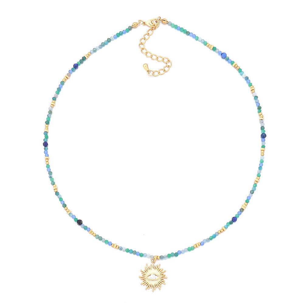 Kenzlie Retro Beaded Apatite Necklace - Natural Stone Necklace 5 [2XV3OTAY]