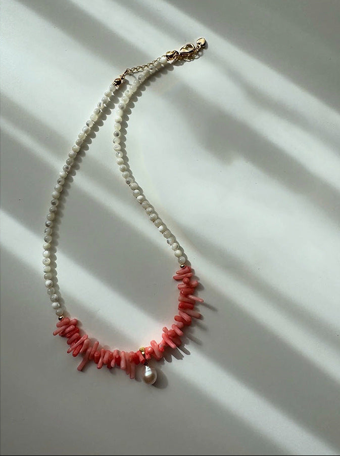 Quetzalli Asymmetrical Pearl Necklace - Necklace (38+5cm) [GIAA97AI]