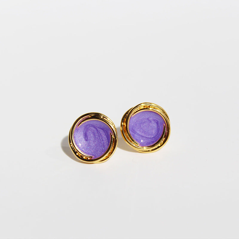 Yaslin Spiral Enamel Drop Earrings - Purple [8OVNZPAV]