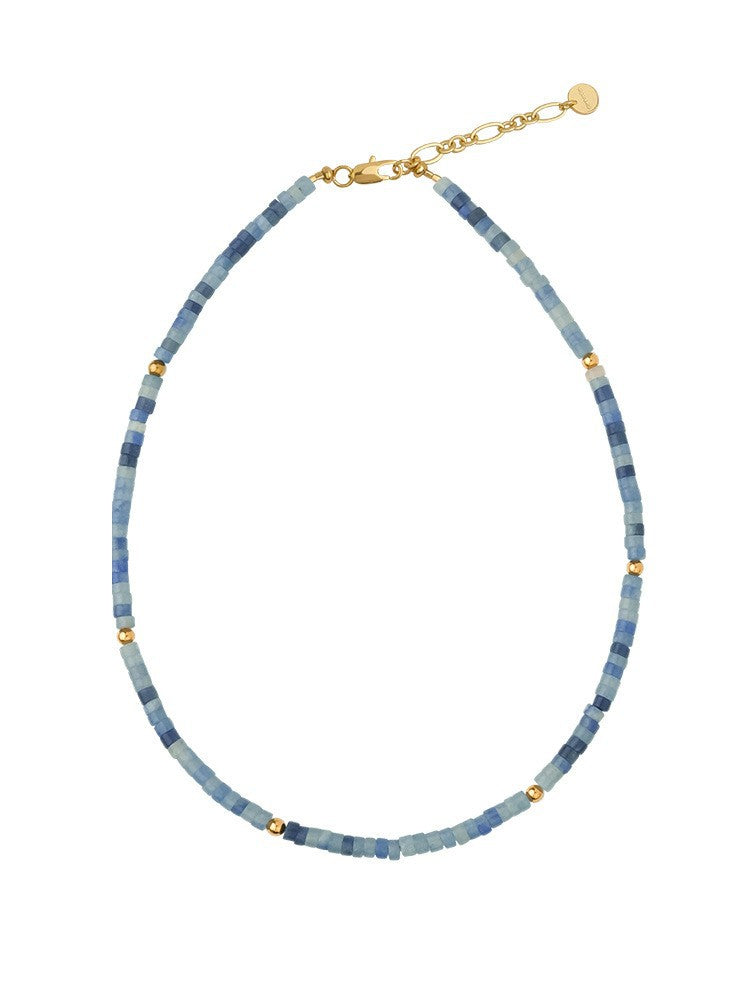 Kenzlie Retro Beaded Apatite Necklace - Blue Aventurine Necklace [LVE6SS37]
