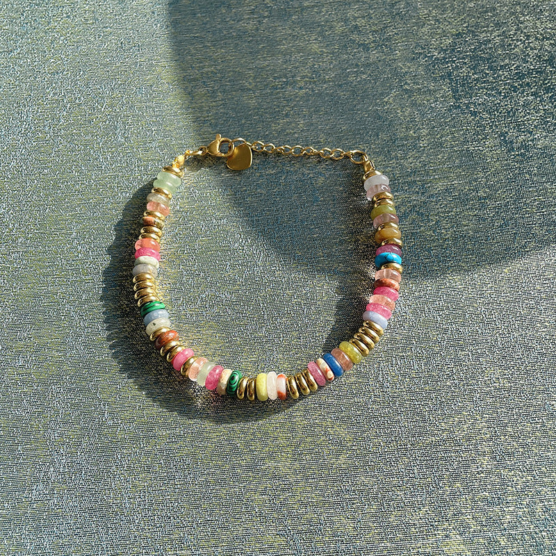 Briella Colorful Disc Choker - A-Style Bracelet 6mm (17+3cm) [EUBHPD6E]