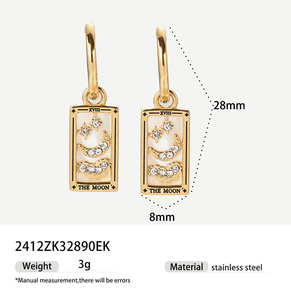Sama Enamel Tarot Drop Earrings - Style 7 [9WJZ3YCV]