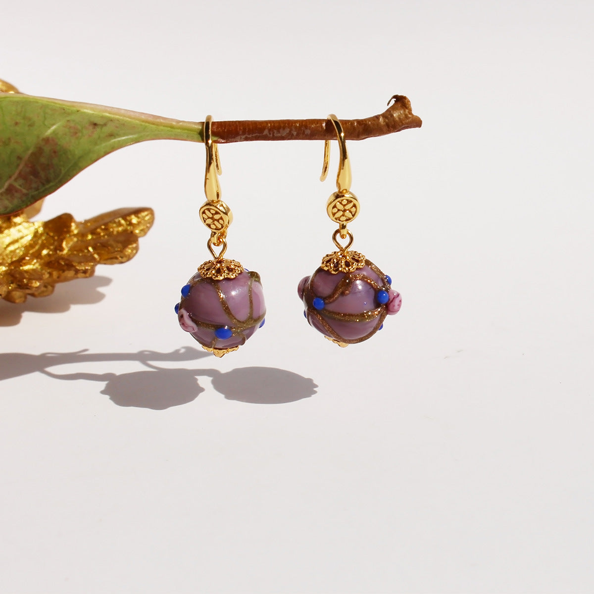 Meadow Glazed Floral Drop Earrings - Style 3 [ND10OWH7]