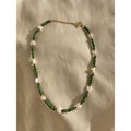 Jalisa Green Beaded Shell Necklace - Adjustable Necklace (38-43cm) [8AOWKYWB]