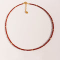 Leonie Red Stone Disc Necklace - Style Three Necklace [OZI4Q2S4]