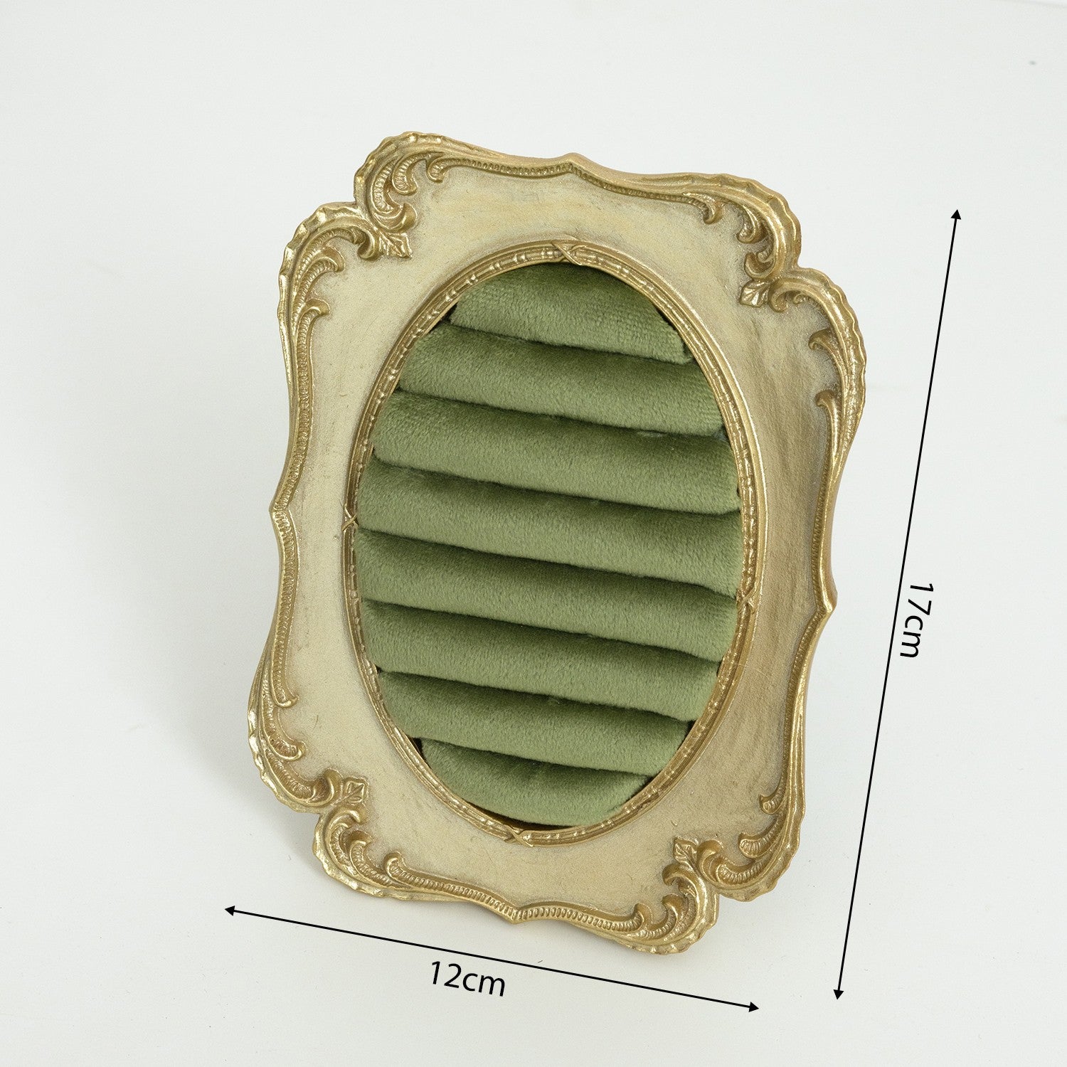 Jayla Velvet Display Frame - Oval Ring Frame - Fruit Green Velvet [X6COWC0Q]