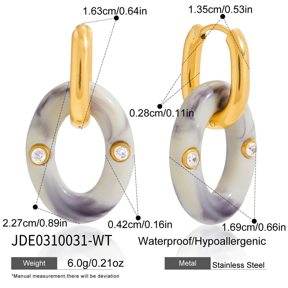 Bronwyn Maillard Resin Drop Earrings - White [VXEH1MAQ]