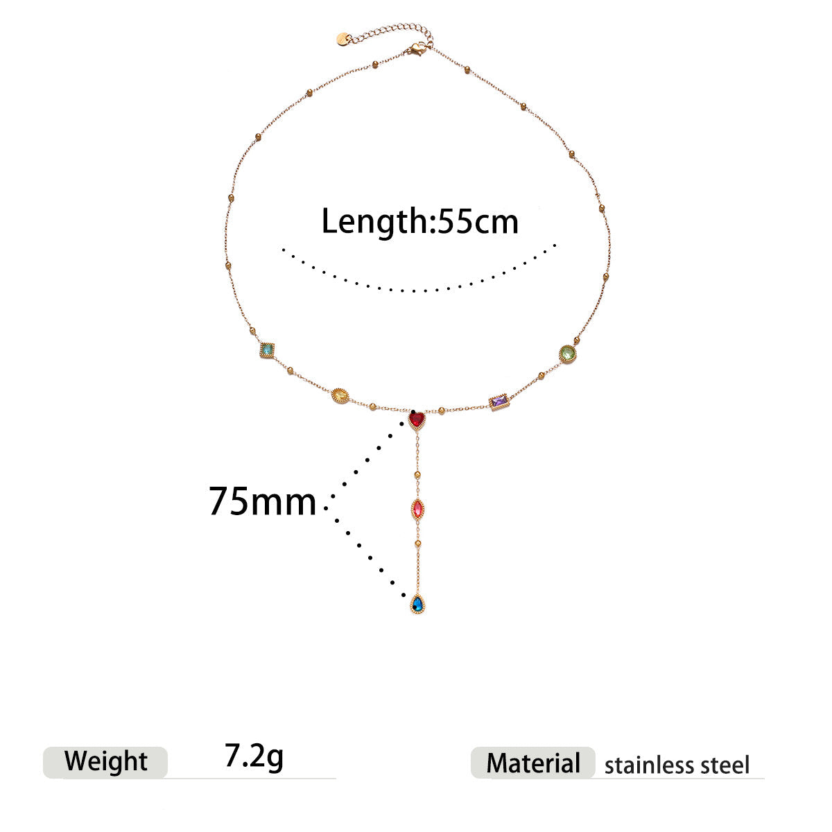 Ibtisam Zircon Tassel Necklace - Style 2 [4VY7MVJ4]