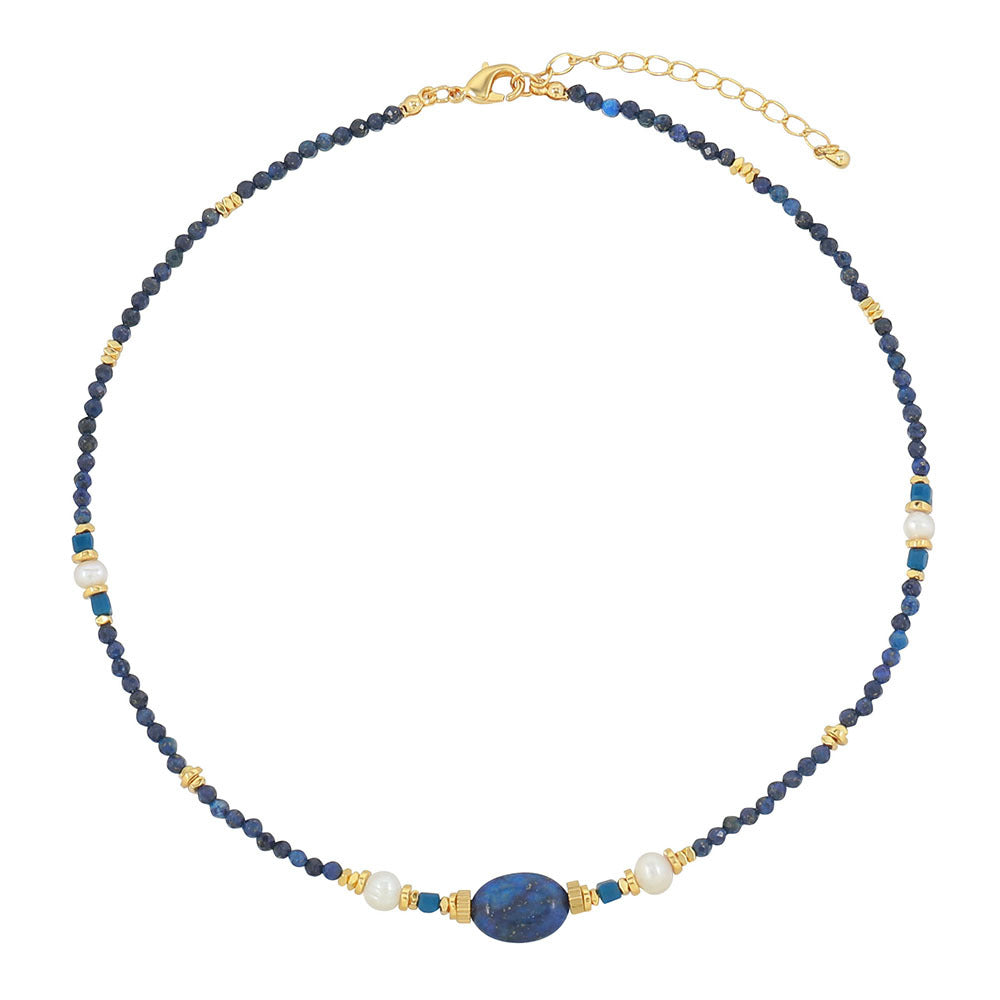 Kenzlie Retro Beaded Apatite Necklace - Lapis Lazuli Necklace 6 [GQ9IL1G1]