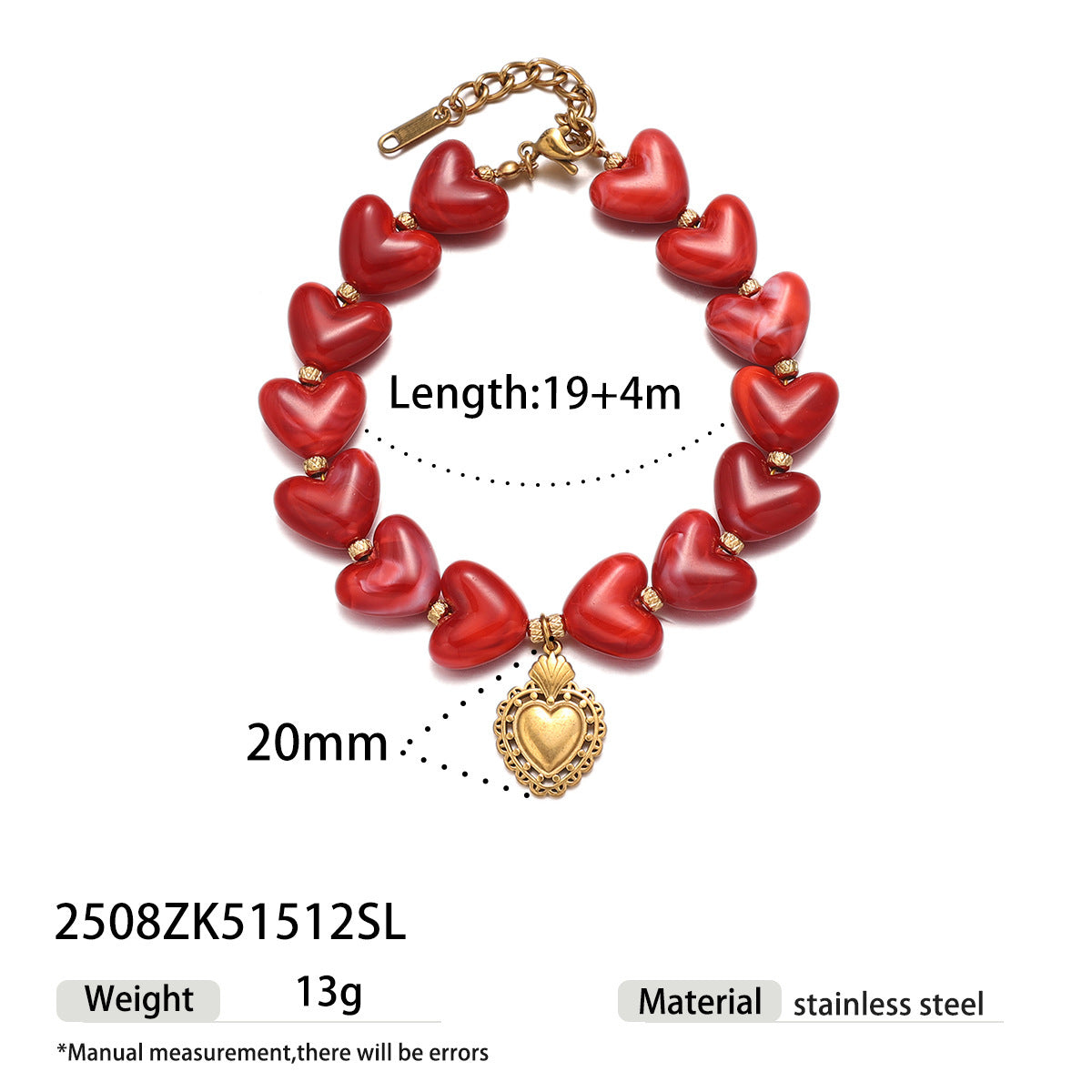 Meera Acrylic Heart Necklace - Style 4 [FZRVTGNB]