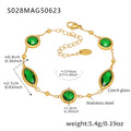 Navaeh Dainty Gemstone Anklet - Square Green Stone [70704Q48]