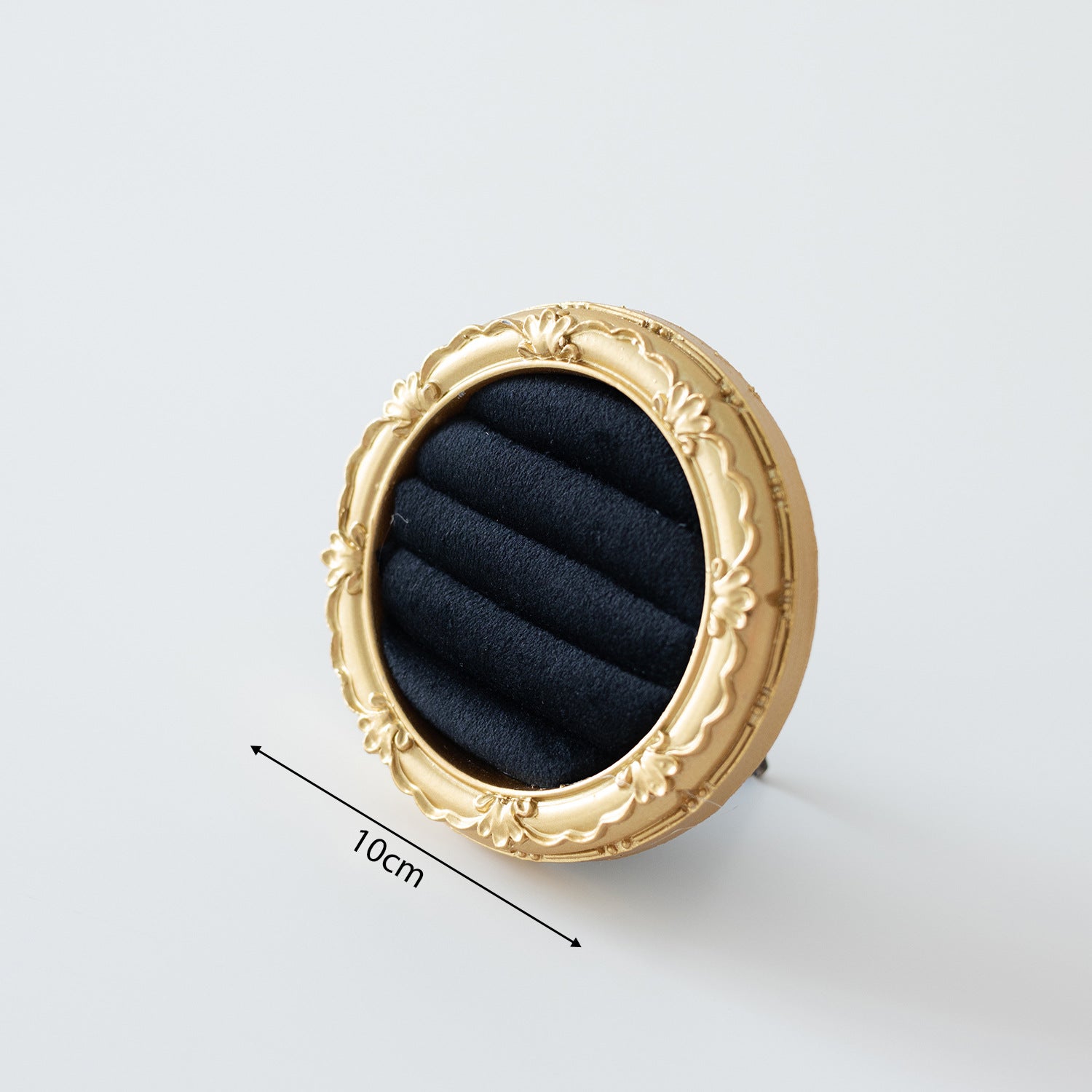 Jayla Velvet Display Frame - Round Ring Tray - Black Velvet [UT5PUZM1]