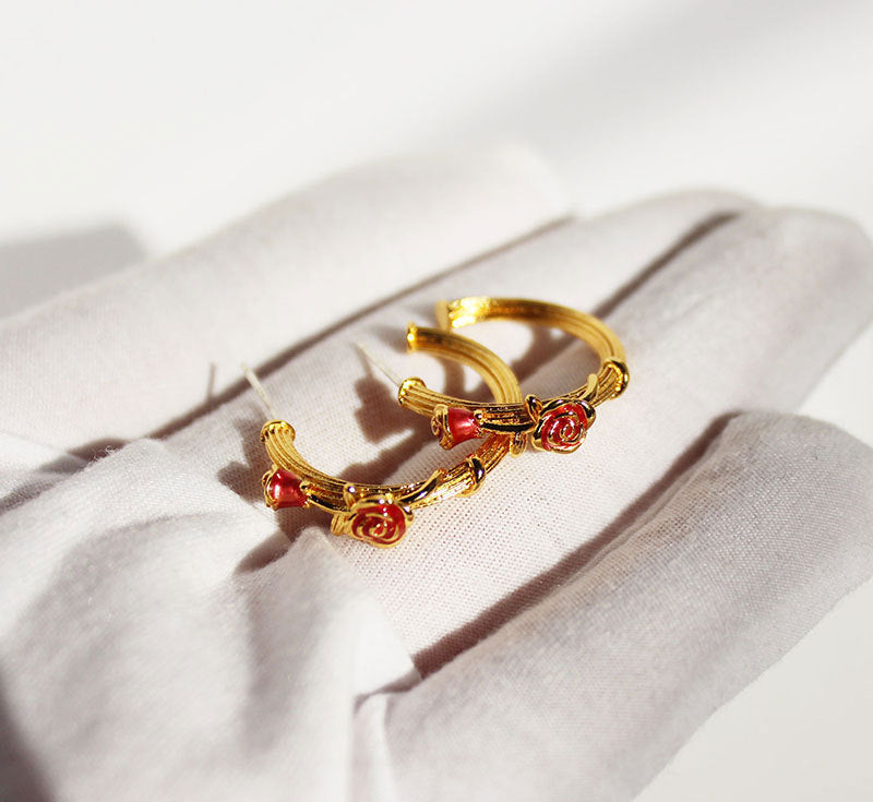 Dynasti Golden Rose Pearl Set - Earrings [MUHZXFWG]