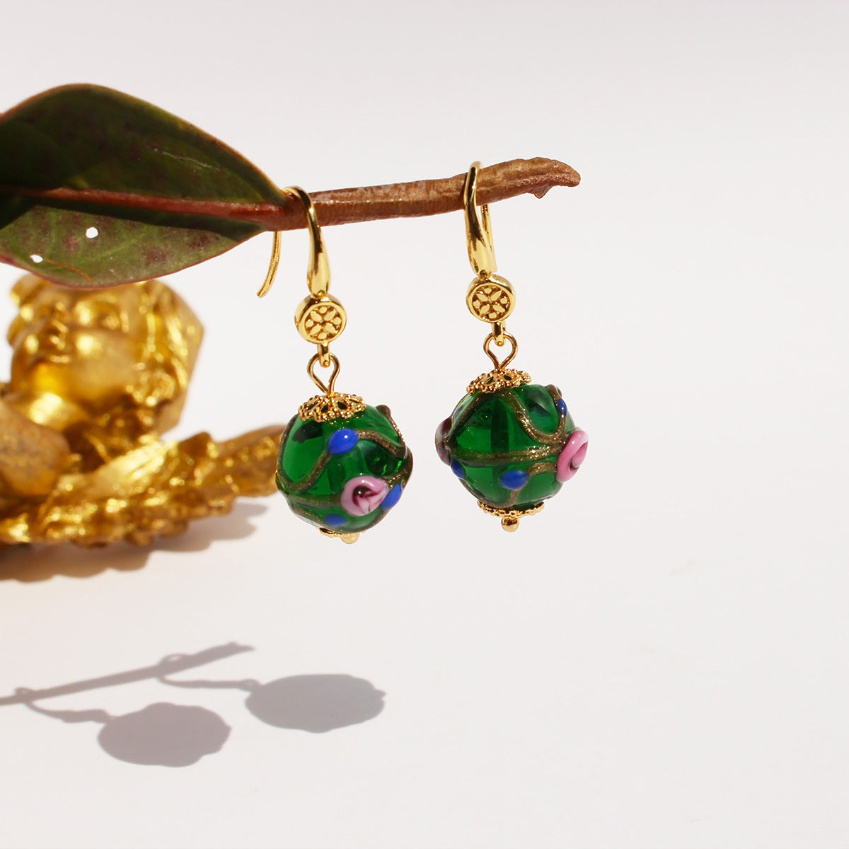 Meadow Glazed Floral Drop Earrings - Style 7 [LNZGQ4WA]