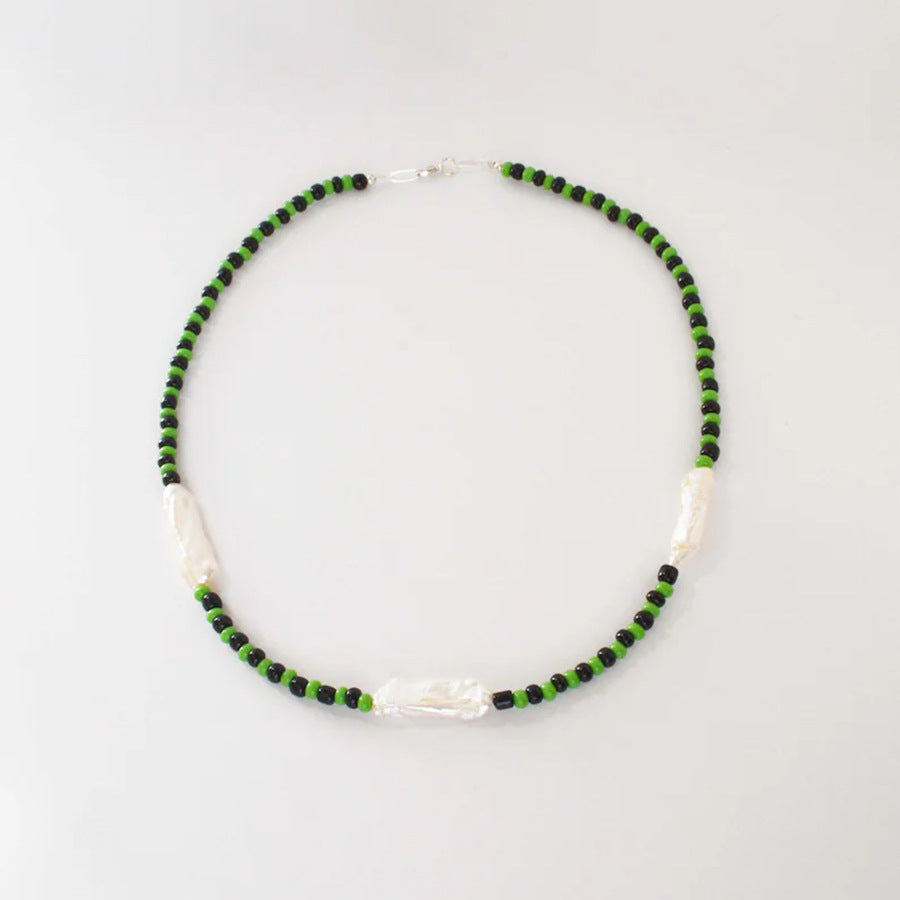 Audrey Asymmetrical Pearl Clavicle Chain - Necklace 43cm [W2IMB35J]