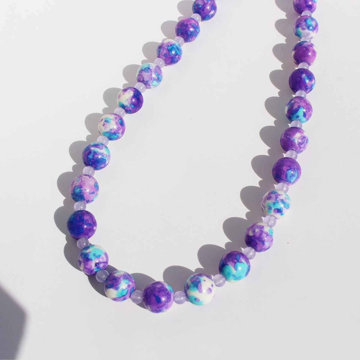 Chantelle Oil Paint Stone Necklace - Purple [OBBF7BNK]