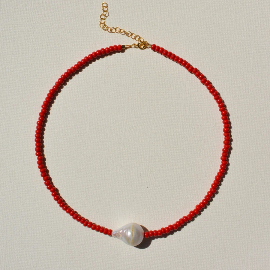 Liya Beaded Pearl Clavicle Necklace - Style A [JZO9O5LO]