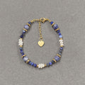 Analee Lapis Pearl Bracelet - Lapis Lazuli Bracelet (17+3cm) [40P61OSG]