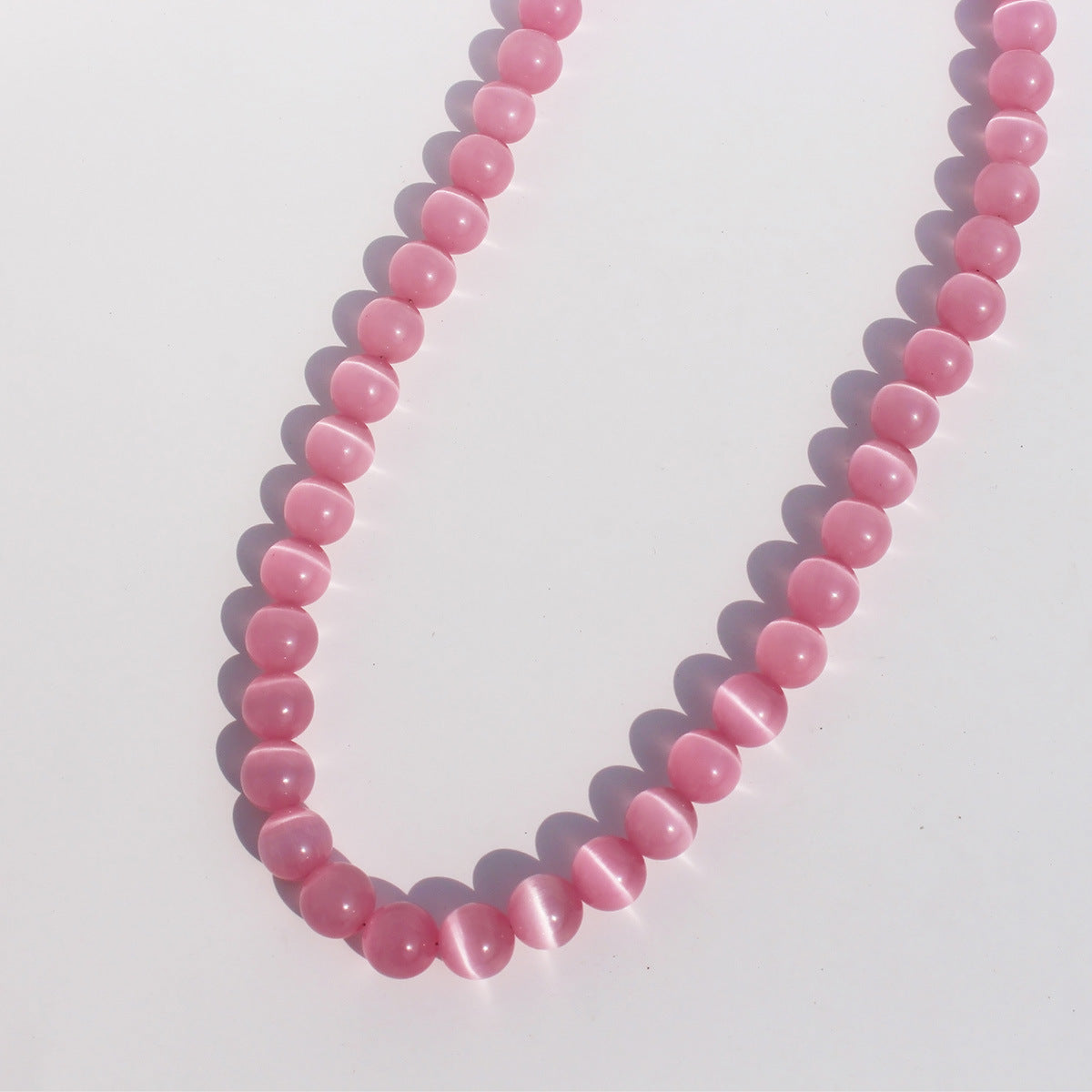 Keyara Cat's Eye Zircon Necklace Set - Pink Necklace [0CK3E13L]