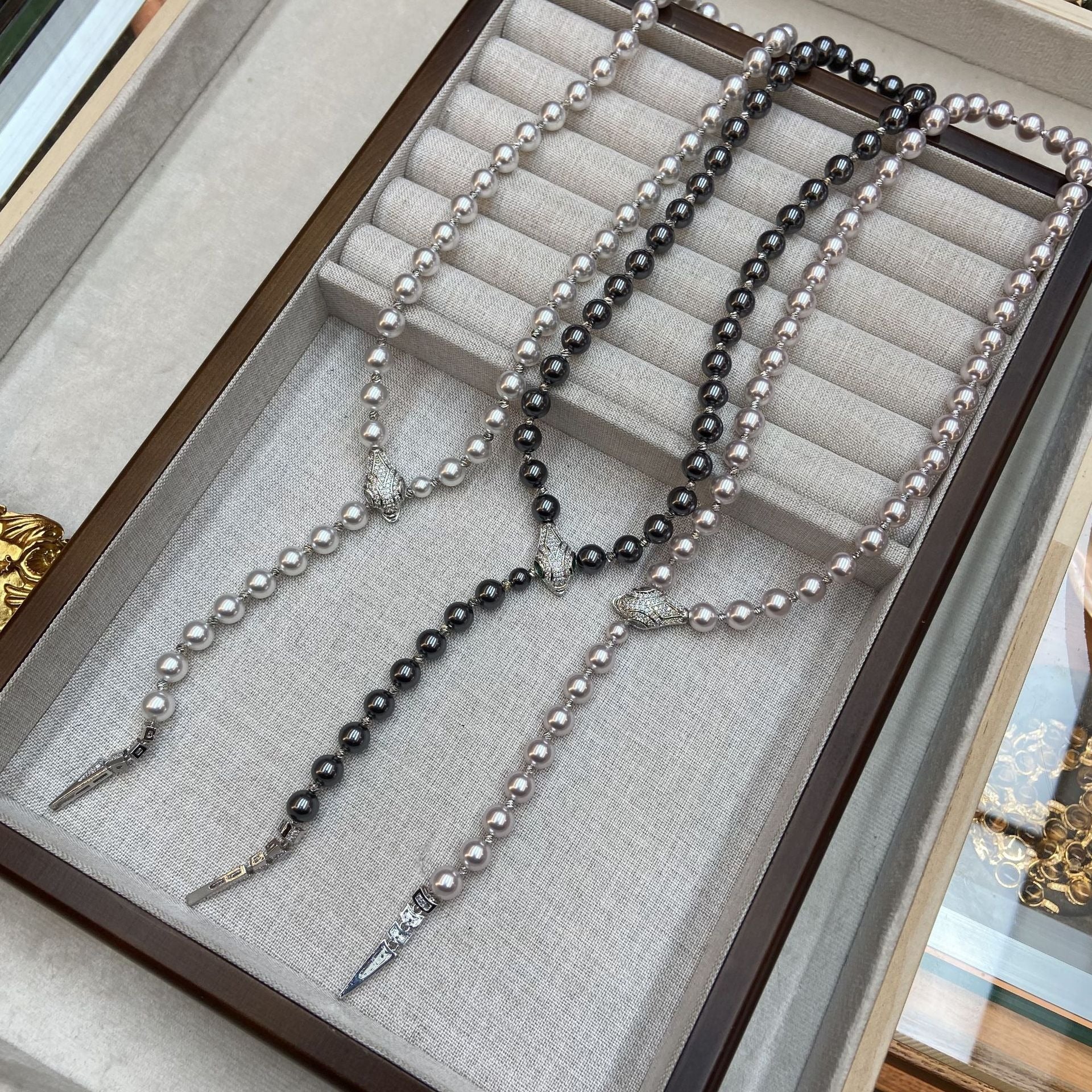 Risa Freshwater Pearl Snake Necklace