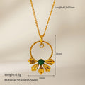 Joseline Emerald Geometric Necklace - Flower Natural Stone Style 25 [HIS3WUPK]