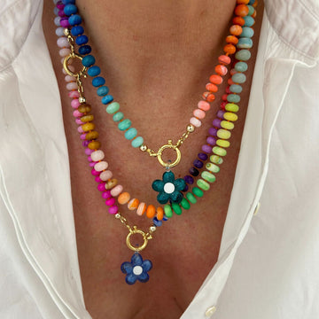 Marisa Rainbow Flower Charm Necklace